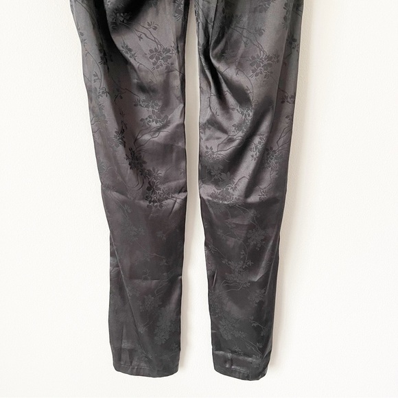 Lioness St. Germain Black Satin Floral Embossed Pants - Picture 7 of 10
